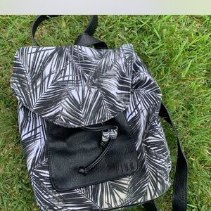 Victoria Secret Pink Black and White Palm Leaf Backpack